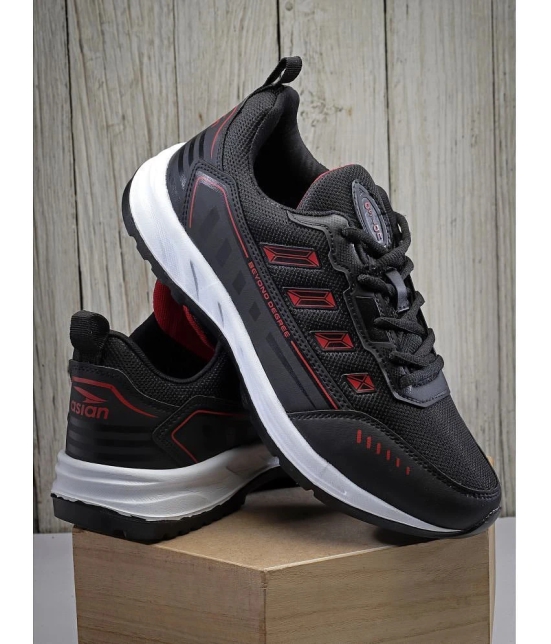 ASIAN PLATINUM-04 Black Mens Sports Running Shoes - None