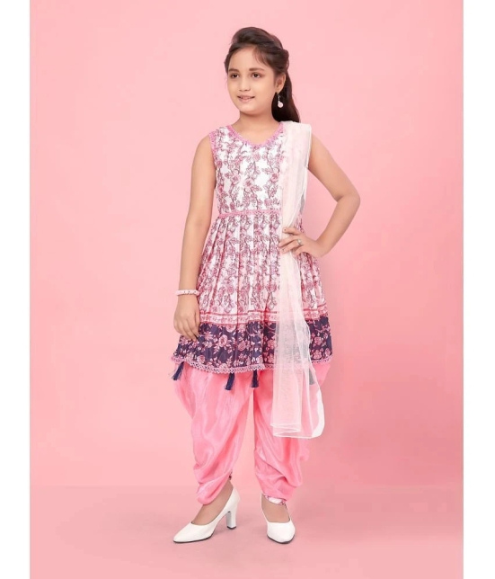 Aarika Pink Silk Girls Patiala Kurta Set ( Pack of 1 ) - None