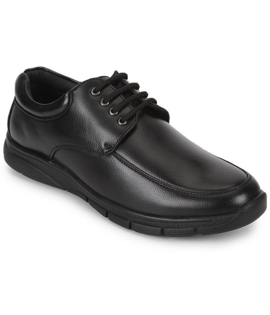 UrbanMark Men Cushion Comfort Faux Leather Shoe Derby Formal Shoe with Lace - Black - None