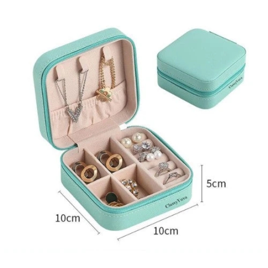 Compact and Chic Jewelry Storage Box-Green