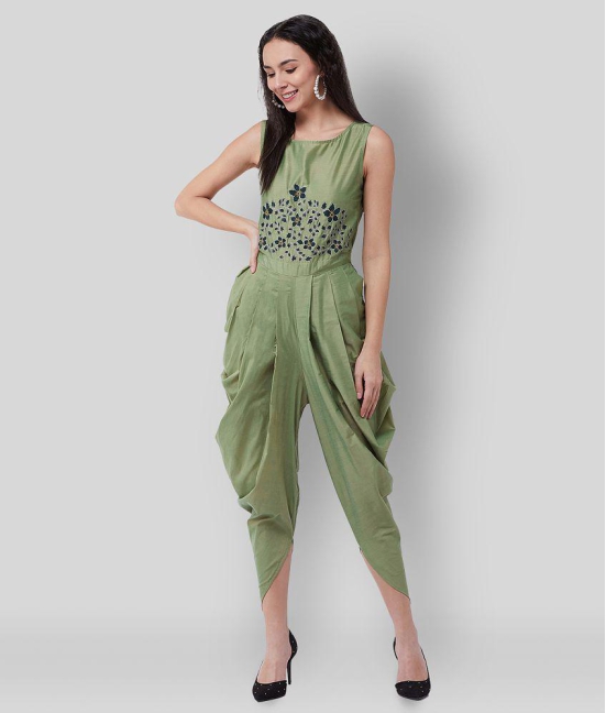 Pannkh - Green Polyester Regular Fit Womens Jumpsuit ( Pack of 1 ) - L