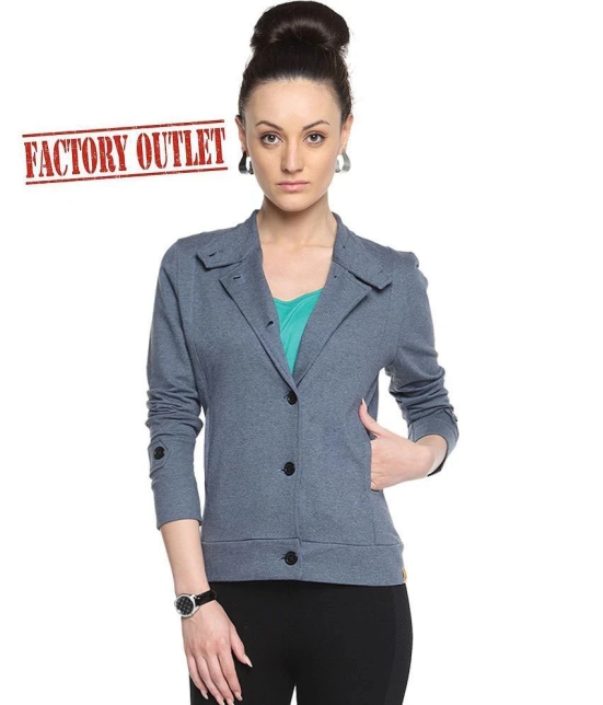 Campus Sutra Blue Cotton Blazers - XL