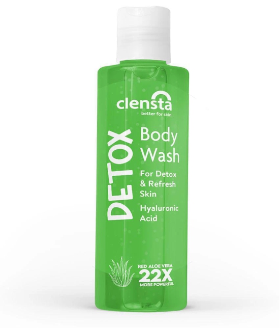 Clensta Detox Body Wash, 200ml, With Red Aloe Vera and Hyaluronic Acid, For Dark Spots Reduction and Glowing Skin, For Men and Women