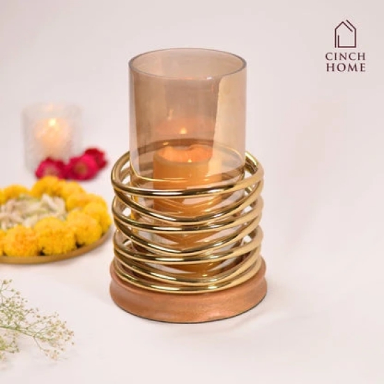 Amore Metallic Ring Candle Holder