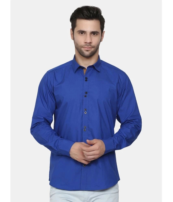 liferoads - Blue 100% Cotton Regular Fit Mens Casual Shirt ( Pack of 1 ) - None