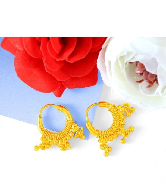 LUV FASHION Golden Bali Earrings ( Pack of 1 ) - Golden