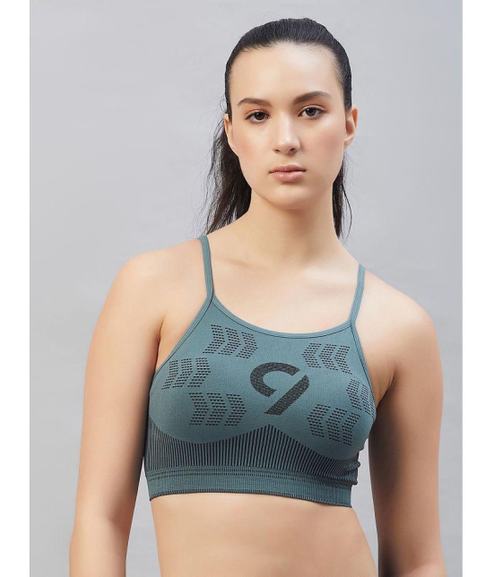 C9 Airwear - Green Nylon Lightly Padded Womens Sports Bra ( Pack of 1 ) - None