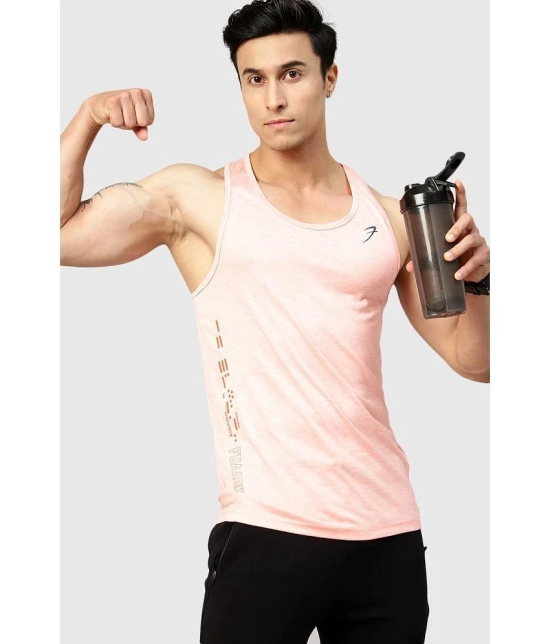 Fuaark Peach Polyester Slim Fit Mens Tanks ( Pack of 1 ) - None