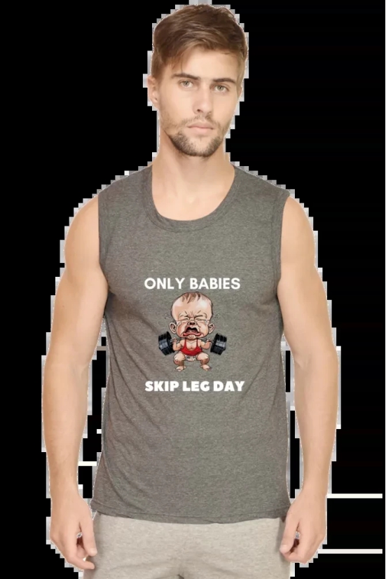 ONLY BABIES SKIP LEG DAY-Charcoal Melange / XL