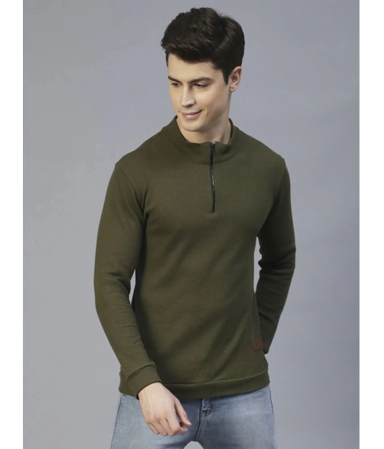 Rigo Cotton Slim Fit Solid Full Sleeves Mens T-Shirt - Olive ( Pack of 1 ) - None