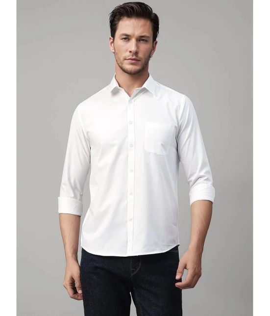 UrbanMark Cotton Blend Slim Fit Solids Full Sleeves Mens Casual Shirt - White ( Pack of 1 ) - None