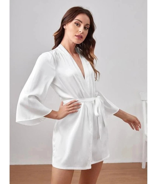 Celosia Satin Robes - White Single - Free Size