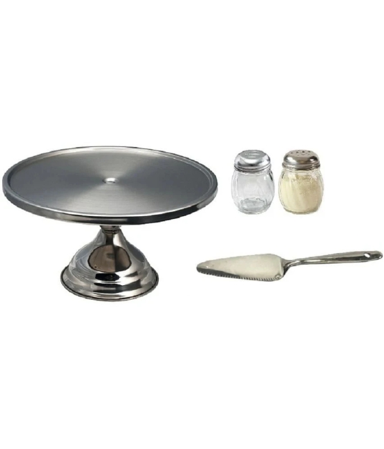 Dynore Stainless Steel Cake Stand 4 Pcs - Silver