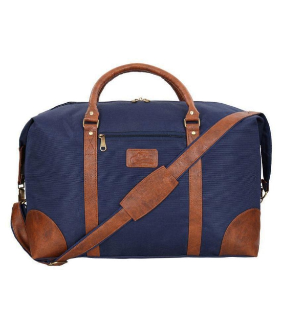 Leather World Blue Solid M Duffle Travel Bag - M