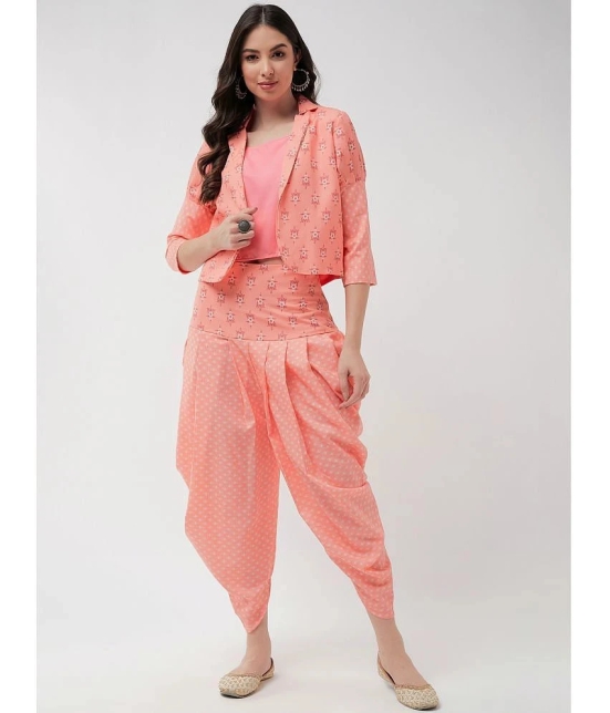 Pannkh Womens Jaipur Haat Leg O Mutton Sleeves Jacket With Top And Dhoti Pant - None