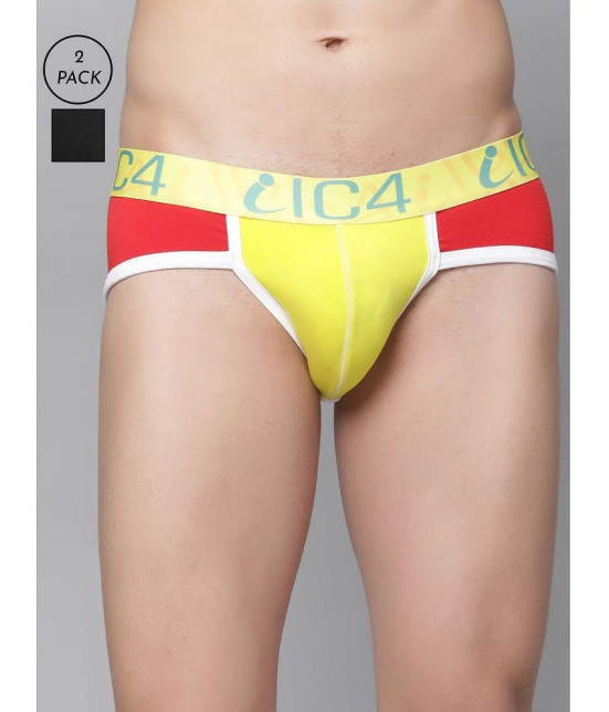 IC4 - Multicolor Cotton Blend Mens Briefs ( Pack of 2 ) - M