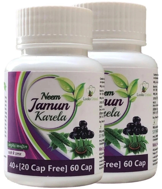 Looks United Neem Karela Jamun Capsule 60 no.s Pack Of 2