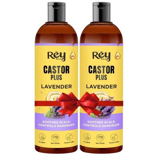 Rey Naturals Castor & Lavender Oil, 100% Pure, for Healthy Hair & Soothing Scalp, Men & Women, 400ml.-Rey Naturals Castor Oil + Lavender, 100% Pure Hair Oil for Healthy Hair & Soothing Scalp, 400