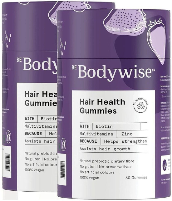 Bodywise Biotin Hair Gummies 120 Day Pack  | Delicious Strawberry Flavoured with added Zinc & Multivitamins