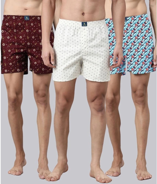 Joven Multi Boxer Shorts Cotton Mens Boxer- ( Pack of 3 ) - None