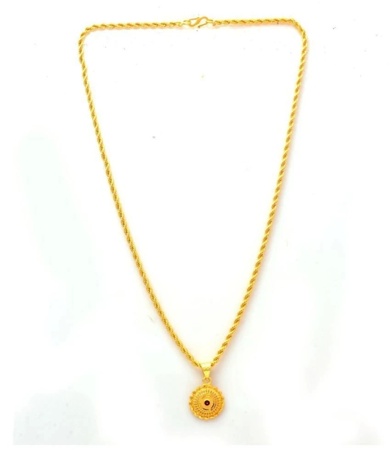 Jewar Mandi New Design Gold Plated Locket/Pendant with Rope/Rassi Chain Daily use for Men, Women & Girls, Boys - Golden