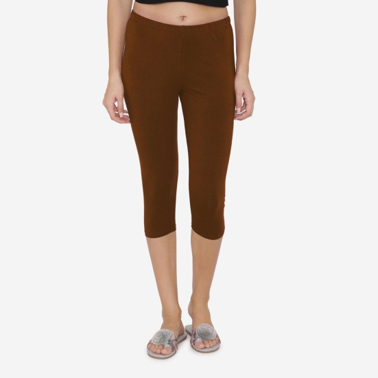 Women's Comfy Classy Capri Legging -  Dark Chocolate