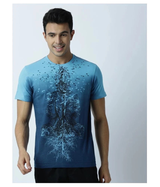 Huetrap cotton Turquoise Printed T-Shirt Single Pack - None