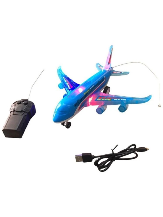 THRIFTKART  -  A386 Rc Air Bus Rechargeable Battery Operated with Full Body Lights and Sound Universal Wheel Plane Toy for Boys & Girls Age 2 3 4 5 6 7 8 Multicolour Musical Toy Plane Does n