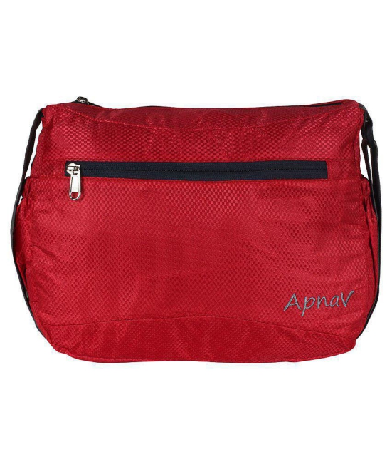 Apnav Red Polyester Casual Messenger Bag