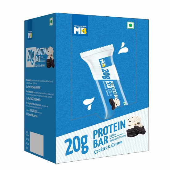 MuscleBlaze Protein Bar (20 gm Protein),  6 bar(s)  Cookies and Cream