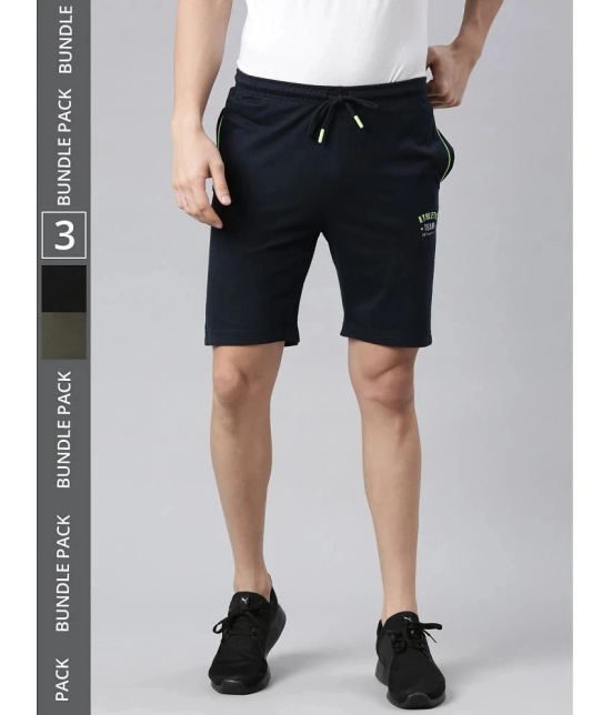 Force NXT Multi Cotton Blend Mens Shorts ( Pack of 3 ) - None