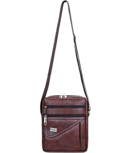 Raylan - Brown Textured Messenger Bag - Brown