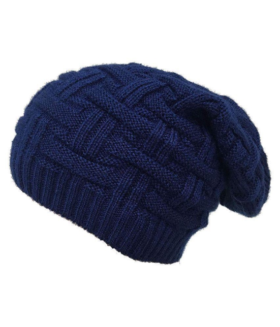 Whyme Fashion Blue Wool Caps - Blue