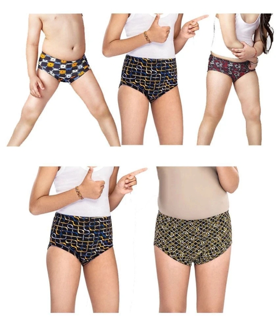 Dixcy Crazy Cotton Printed Multicolour Jetty/Panty/Underwear/ for Kids/Boys/Girls - Pack of 5 - None