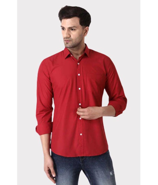 Springberry - 100% Cotton Slim Fit Red Men's Casual Shirt ( Pack of 1 ) - None