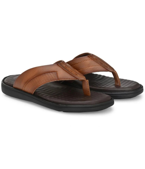 Leeport Tan Mens Thong Flip Flop - None