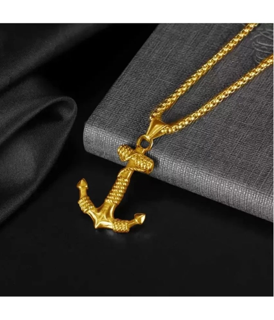 Fashion Frill Golden Men Chain for Boys and Man Long Stylish Chain Pendant Silver Plated Alloy Chain - None