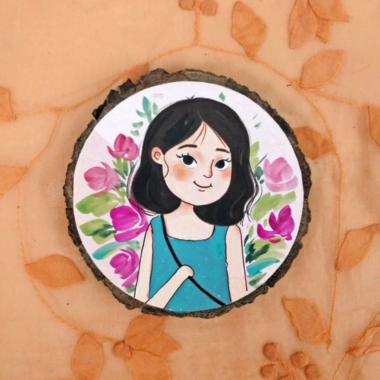 Smiling Girl- Illustration Fridge Magnets