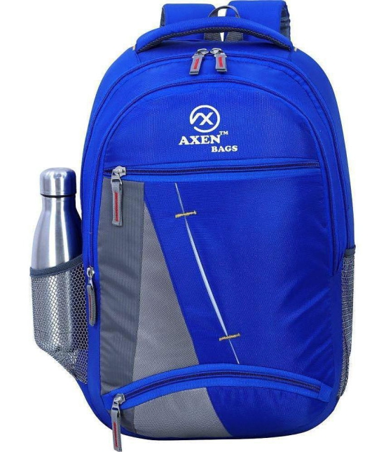 AXEN BAGS - Blue Canvas Backpack ( 30 Ltrs ) - Blue