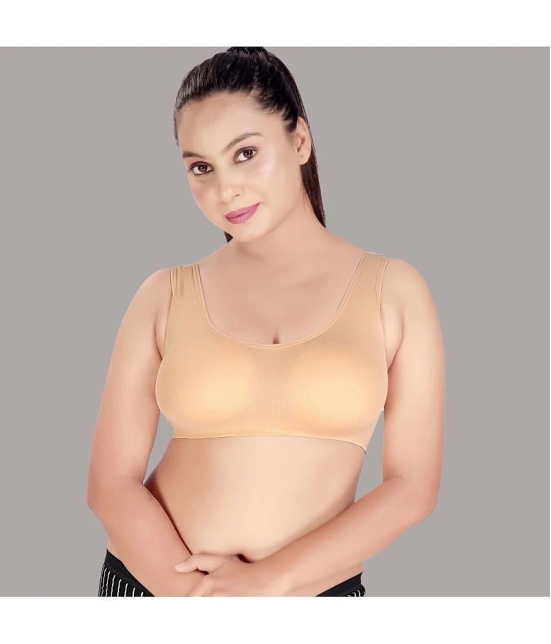 HAYA Beige Polyester Non Padded Womens Cami bra ( Pack of 1 ) - None