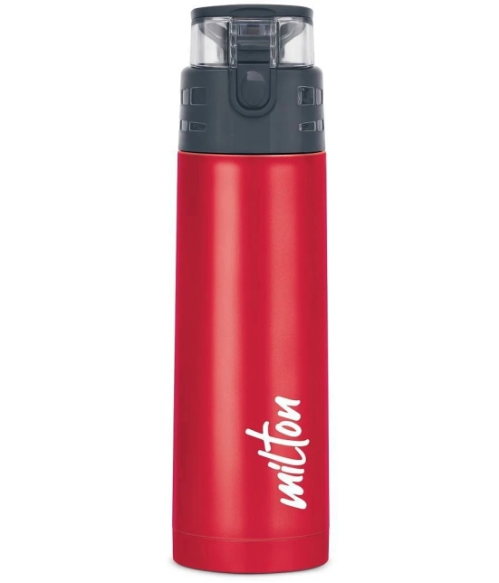 Milton Atlantis 400 Thermosteel Insulated Water Bottle, 350 ml, Red | Hot and Cold | Leak Proof | Office Bottle | Sports | Home | Kitchen | Hiking | Treking | Travel | Easy To Carry | Rust P