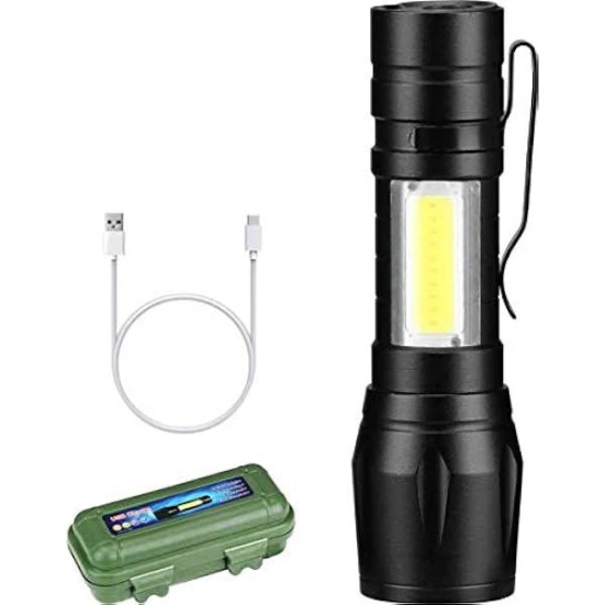 Estoreshouses Zoom Aluminium Mini Flashlight USB