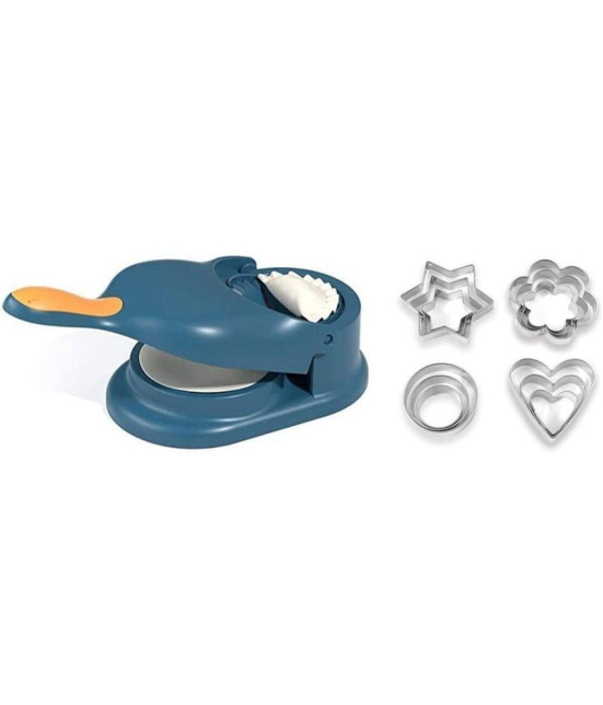 iview kitchenware Blue Virgin Plastic 1Ghughra/Momos Maker+Cookies Cutter ( Set of 2 ) - Blue