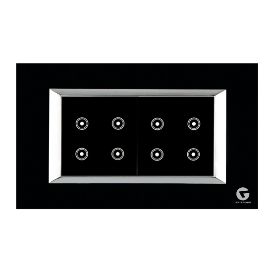 L&G 4M Touch Switch Board, Smart Touch Switch Panel | German Technology with Indian Standards-Black / Glass