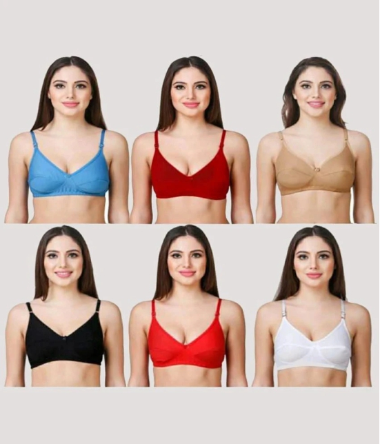 Kiran Enterprises - Multicolor Net Non Padded Womens Everyday Bra ( Pack of 6 ) - None