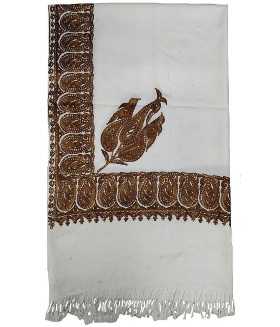 Soul Essence White Kashmiri Shawl - Single