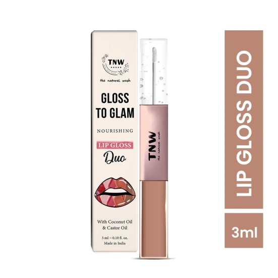 Gloss To Glam Nourishing Lip Gloss with Coconut oil for shiny Lips white_and_brown_lipgloss_duo_2