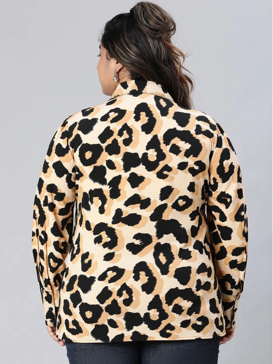 Oxolloxo Plus Size Relaxed Animal Printed Casual Shirt