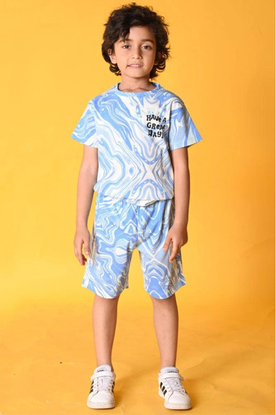 MARBLING BLUE SLEEPWEAR SHORT SET - BLUE-1-2 YEARS / 2N / BLUE