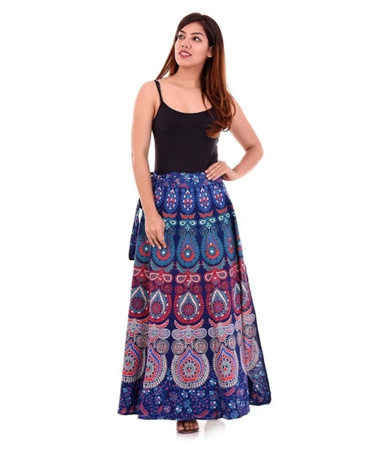 Rangun Cotton A-Line Skirt - Blue - 37-41